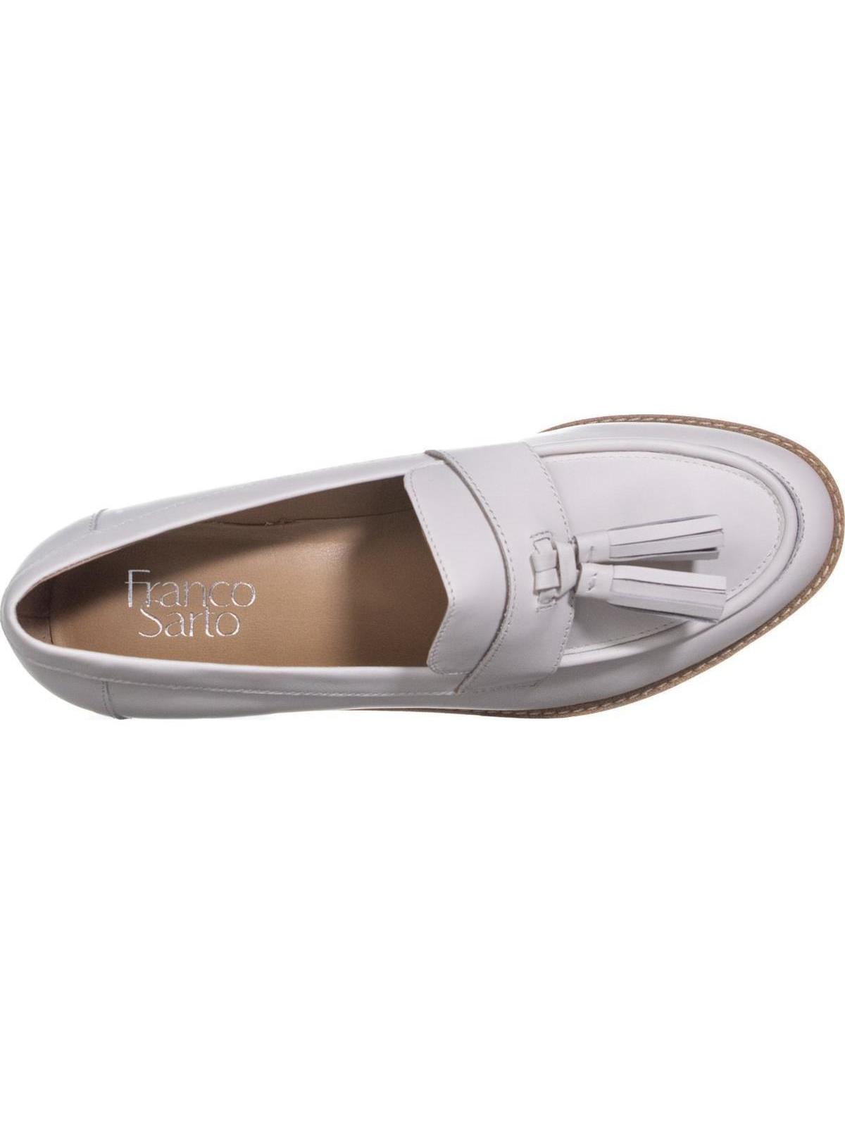 franco sarto white loafers