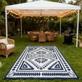 thumbnail image 4 of Reversible Patio Rug Waterproof Plastic Straw Outdoor Mat with Portable Carry Bag, 4 of 8