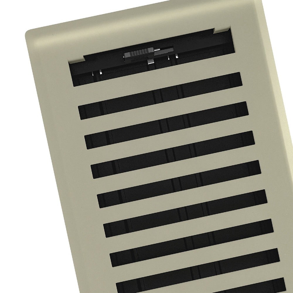 Imperial RG3427 Satin Nickel Montezuma Design Louvered Floor Register - 2inch x 12inch Duct Opening