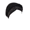 thumbnail image 2 of Women's Black Twisted Braided Turban, Headscarf, Chemo Hat, Cap Beanie Soft Headband, 2 of 4
