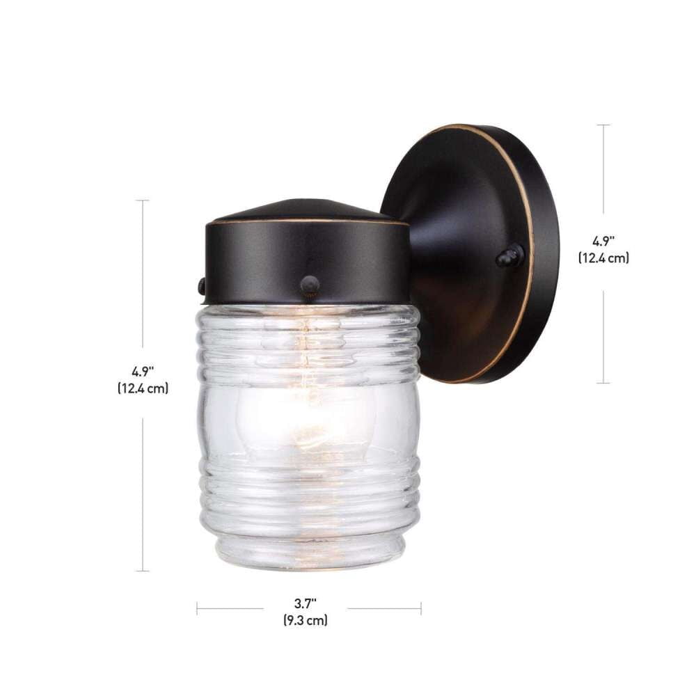 Globe Electric Landis 1-Light Outdoor Indoor Wall Sconce 2-Pack, Oil Rubbed