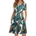 thumbnail image 1 of Robe d'Été Femme T-Shirt Plage Robe Décontractée Grande Taille Fluide Manches Courtes Tunique Ample P-2TG, 1 of 5