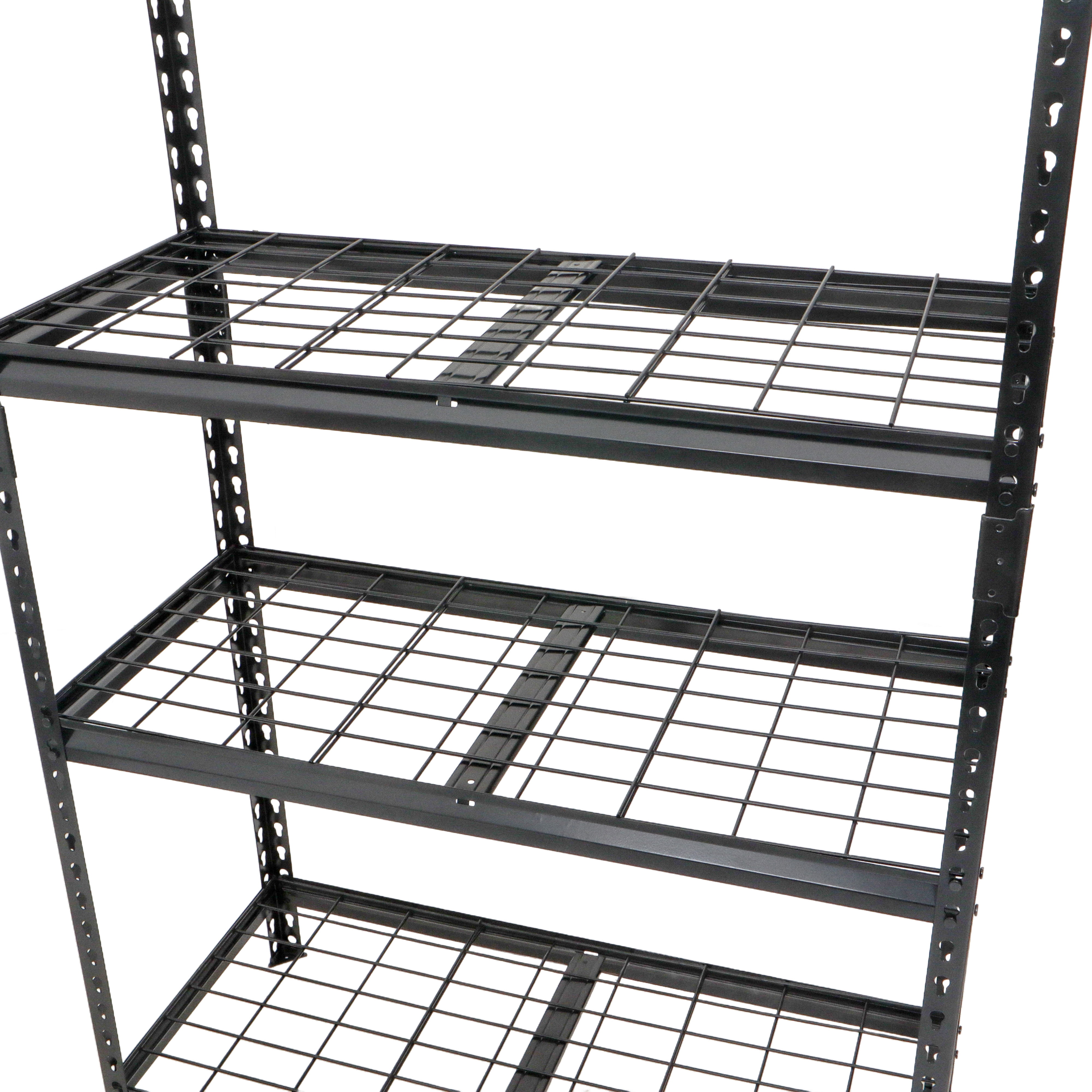 2PCS 5-Tier Storage Shelves set, Heavy-Duty Garage Shelving, Adjustable Shelving Unit, Steel Shelf, Boltless Assembly, for Garage, Shed, Black