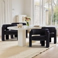 thumbnail image 7 of AFO Modern Upholstered Dining Chair, Cute Barrel Side Armchair with Round Back for Living Room Dining Room Bedroom, Black, 7 of 7