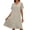 Beige women v neck short sleeve dress a1, variant on Women's V Neck Short Sleeve Zip Flowy Casual Mini Dresses Lightweight Loose Fit Summer Vacation Beach Sundress Travel Outfits, Blue S