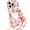 Pink, variant on for iPhone 16 Pro Glitter Bling Case, Cute 3D Sparkle Heart Makeup Mirror Crystal Rhinestones Flowers Diamond Gems Pearl with Lanyard Wrist Strap Women Girls Case for iPhone 16 Pro 6.3", Pink
