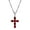 Red, variant on Pewter Crystal Cross Twisted Pendant Necklace 20