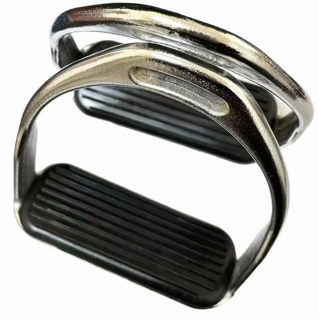 Horse Riding Stirrups, Hose Saddle, Safety Stirrup, Stainless Steel English Riding Protection Saddle, Knee Ankle Stress Pain Relief, 1 Pair