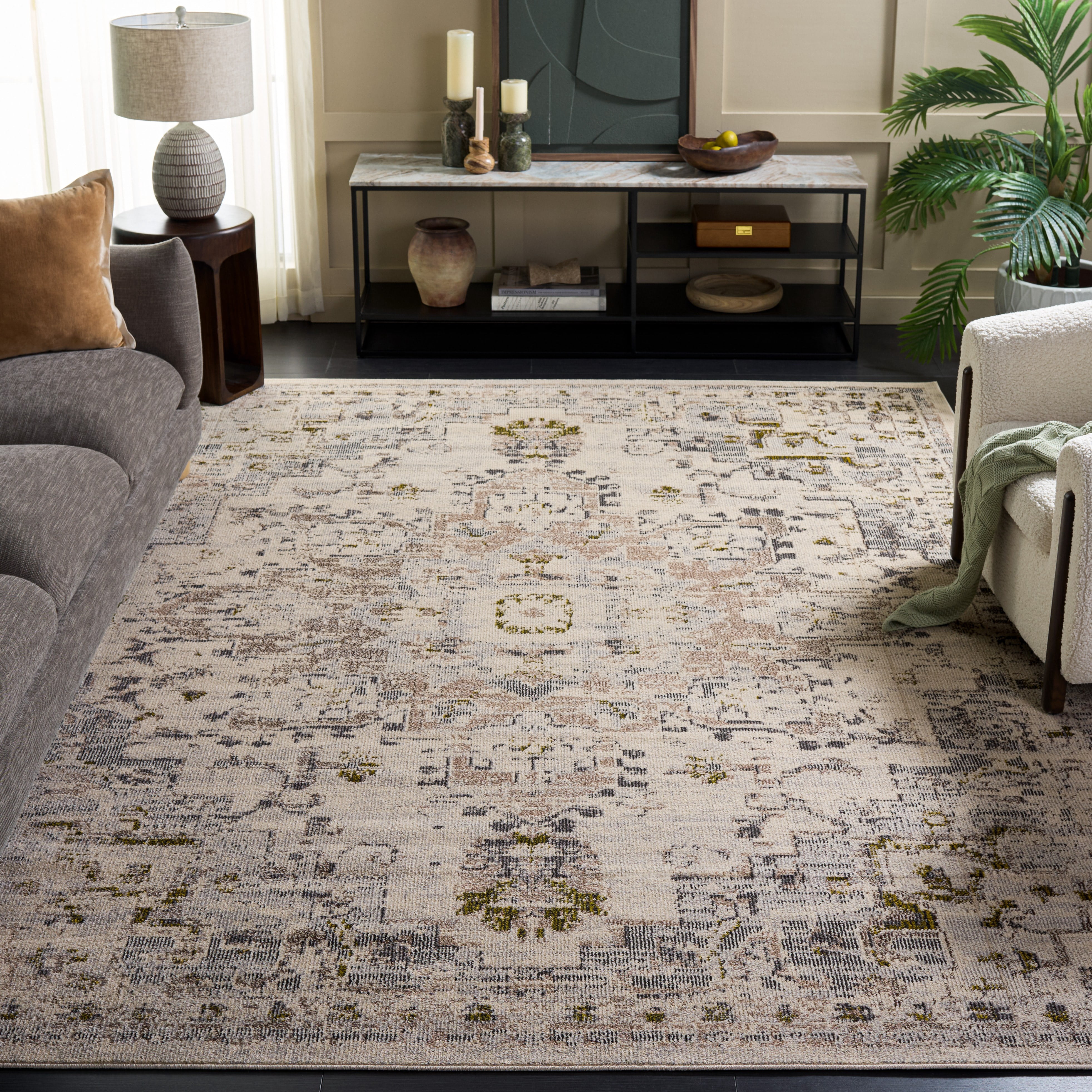 Safavieh Madison Dalia Oriental Area Rug, Ivory/Gray Gold, 8' x 10'