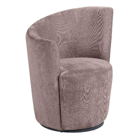 Nueva Upholstered Swivel Chair Curved Backrest Blush
