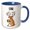 Blue/White, variant on 3drose, Funny Buck Deer Named Star Drinking Coffee Pun, 11oz Two-tone Red Mug