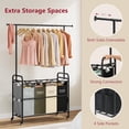 thumbnail image 4 of Laundry Sorter Cart with Hanging Clothes Rack, 4 Butler Sorter Basket Organizer, Laundry Hamper Cart with Heavy Duty Rolling Lockable Wheels, 4 Colors, 4 of 14