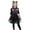 Z32 Black, variant on Yuncity Girls Halloween Outfit Set Black Cat Print Top Tutu Skirt Tights Headband Tail Fairy Lights Lovely Soft Performance Set Size 7-9 Years Black