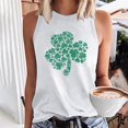 thumbnail image 2 of WREESH 2025 Fashion Women's St. Patrick's Day Sleeveless Tank Tops Casual Loose Fit Shamrock Printed Crew Neck T-Shirts for Irish Celebrations, 2 of 5