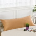 thumbnail image 2 of Ntbay Super Soft and Cozy Luxury Fuzzy Velvet Long Body Pillowcase, Easy Care Body Pillow Cover with Zipper Closure, 20" x 54", Camel, 2 of 5