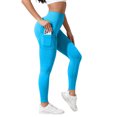 thumbnail image 2 of GEWSEY Thick High Waisted Leggings with Pockets for Women - Soft Tummy Control Yoga Pants for Workout Athletic Lounge (Sky Blue, XXL), 2 of 5