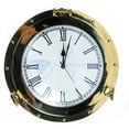 thumbnail image 2 of Polished Solid Brass Lustrous Premium Nautical Port Hole Time's Clock | Exclusive Pirate's Ship Wall Decor & Collectibles Functional Clock | Nagina International (8 Inches), 2 of 5