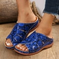 thumbnail image 4 of HAOTAGS Casual Walking Sandals for Women Slide Sandals Breathable Open Toe Shoes for Beach Blue Size 6.5, 4 of 6