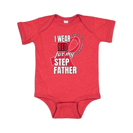 

Inktastic Sickle Cell Awareness I Wear Red For My Step Father Gift Baby Boy or Baby Girl Bodysuit
