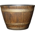 thumbnail image 1 of shiyou-Whiskey Barrel Planter, Distressed Oak, 15", 1 of 4