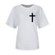 thumbnail image 4 of Camiseta Casual de Manga Corta de Cuello Redondo Impresa para las Mujeres, 95% Poliéster 5% Spandex Vintage Top Ligero para Diario, Fiesta Y Primavera Verano, 4 of 4