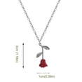 thumbnail image 3 of Summer SaleThree-dimensional oil drop red rose pendant necklace for women jewelry-decoration, 3 of 4