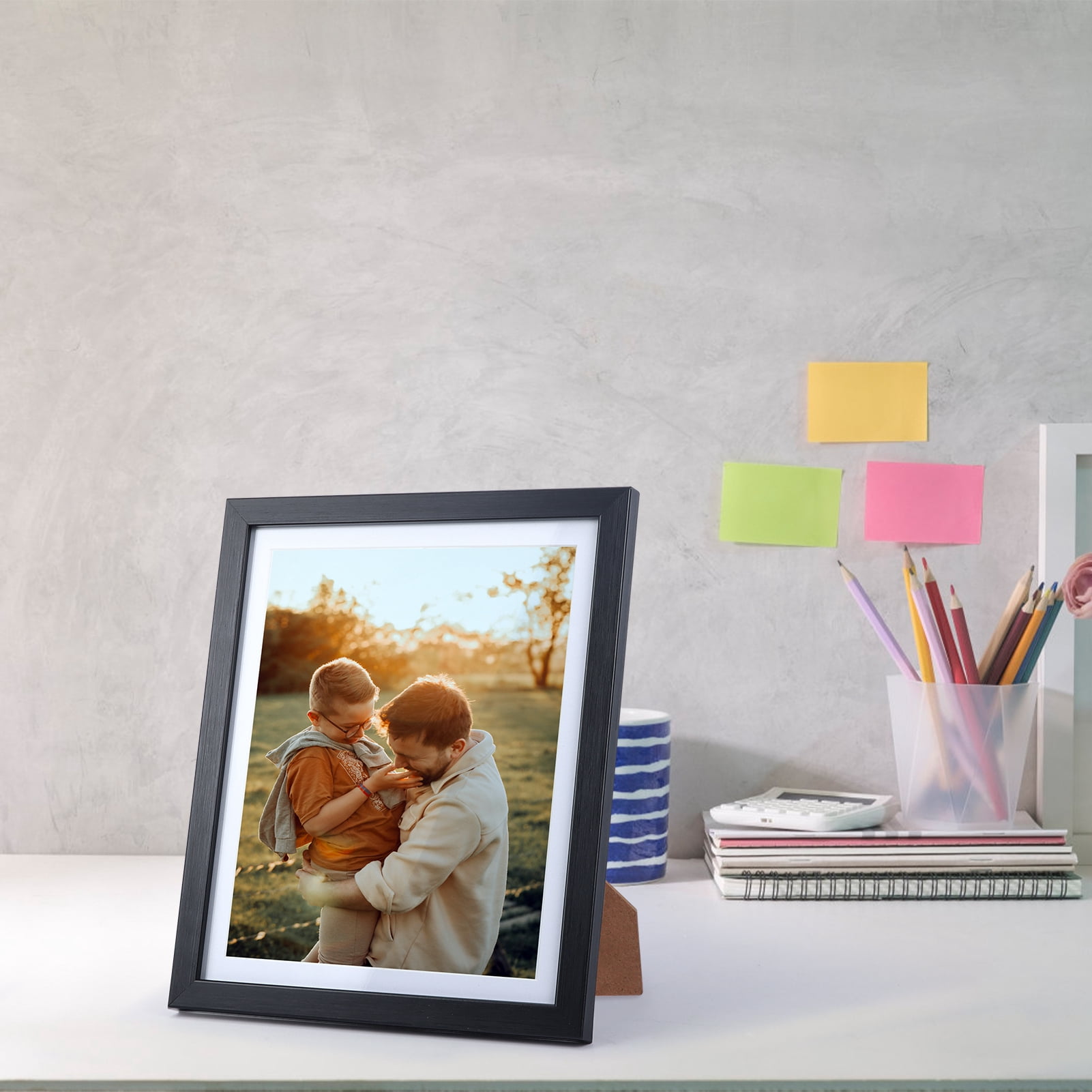 10 Pack 8x10 Picture Frames Set with Mat , Black 9 by 11 photo Frames for Wall Hanging and Desktop Display