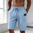 thumbnail image 3 of Yievot Casual Shorts for Men Waffle Textured Drawstring Elastic Waist Summer Travel Vacation Shorts, 3 of 6