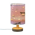 thumbnail image 2 of Small Table Lamp LED Bedside Nightstand Lamps with Fabric Shade Decor Desk Lamp for Living Room Bedroom Office Kuromi and Ice Cream, 2 of 7