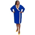 thumbnail image 4 of Kasper Womens Colorblock Midi Wrap Dress, 4 of 4