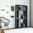 thumbnail image 2 of Ada Home Decor Sanborn Multiple Tier Open Shelf Modern Bookcase, Anthracite, 2 of 4