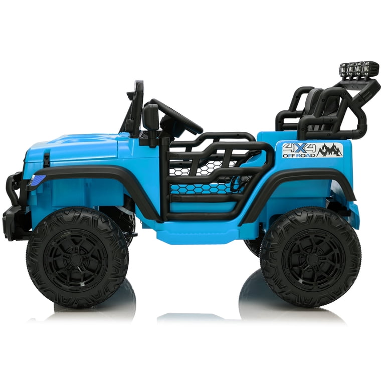 JOYRACER 24V 2-Seater Ride On Car For Kids - 800W Motors, 5 MPH, Remote Control, Bluetooth, LED Lights, Blue UTV