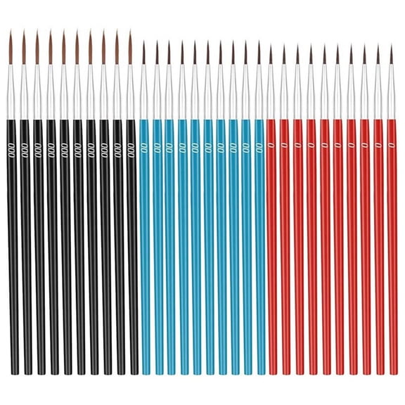 30 Pcs 3 Size Fine Paint Brush Artists Paint Brushes Tiny Detail Paint Brushes