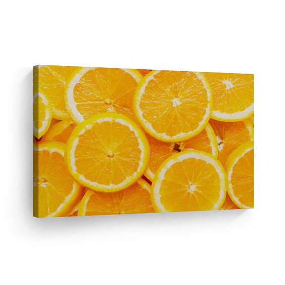 Smile Art Design Fresh Slices of Orange Fruit Kitchen Canvas Wall Art Print Restaurant Cafe Dining Room Farmhouse Decor Modern Housewarming Gift 30x40