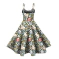 thumbnail image 4 of Women's Print Sexy Off-The-Shoulder Punk Vintage Dress Turquoise E S, 4 of 4