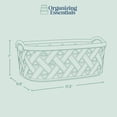 thumbnail image 4 of Organizing Essentials Extra-Large Plastic Storage Basket with Handles – Blue & Cream Decorative Bin – Designer Leather Pattern Organizer Basket, 16.7L, 4 of 9