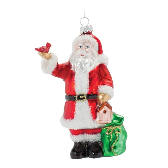 Melrose International LLC Santa Ornament (Set of 6) 6.25"H Glass
