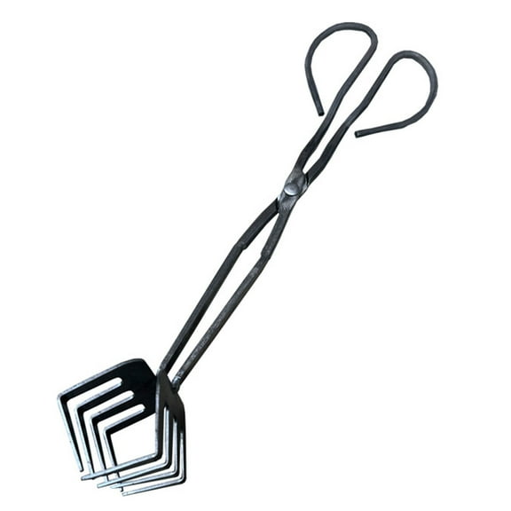 Heavy Duty Iron Pit Tongs Metal Clamp for Charcoal and Firewood Handling Ideal for Camping and Outdoor Activity