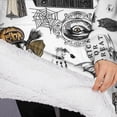 thumbnail image 3 of Oversized Wearable Blanket Hoodie,Halloween Pattern Sherpa Blanket Hoodie with Super Pockets,Super Warm Fuzzy Pullover for Women & Men, 3 of 6