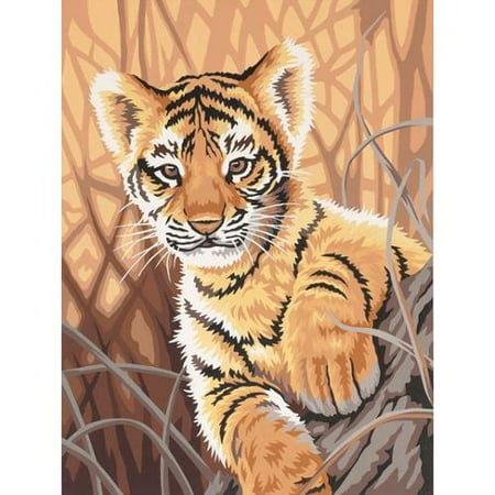 Learn To Paint! Paint By Number Kit 9"X12"-Tiger Cub