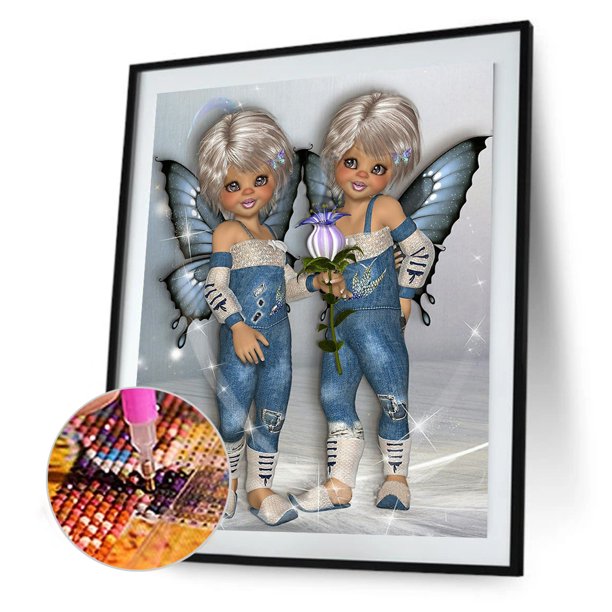 Cuadros Decorativos Kits de pintura de diamante de muñeca de ojo grande decoración de pared de hogar de taladro redondo completo (NH2308) Ehuebsd embutido en tela
