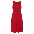 thumbnail image 7 of JIAYUE Women's Dress Above Knee Solid Color Sleeveless Round Neck Pocket Short Elegant Casual Trendy Female Dresses, 7 of 7