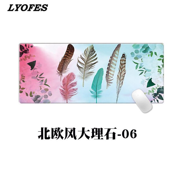 Alfombrilla de escritorio Kawaii para Gamer, alfombrilla bonita de estilo nórdico, de mármol, y la Oficina para el hogar, accesorios para juegos, escritorio de escritura LIUWENJING unisex