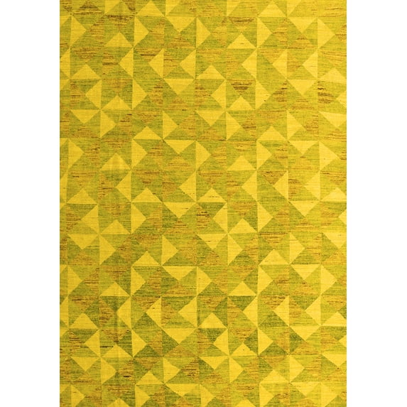 Ahgly Company Indoor Rectangle Oriental Yellow Modern Area Rugs, 3' x 5'