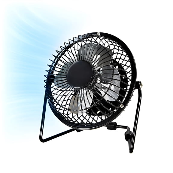 HIBIBUD 2026 New 4" Metal Portable Desk Fan for Office, Bedroom, Study, Workstation,Small Desk Fan Dual Powered Desk Fan for Office (Usb Or Power Cord)