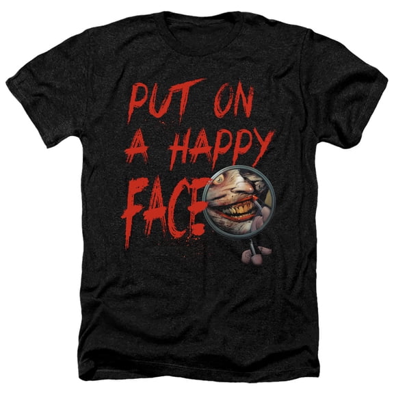 Batman Happy Face Adult Heather Black
