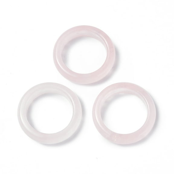 5pc Natural Rose Quartz Plain Band Ring Gemstone Jewelry for Women US Size 9(18.9mm)