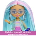 thumbnail image 5 of Bundle of 2 | Barbie Extra Mini Minis Doll - Blue Hair Sporty Outift Doll & Brunette Doll with Visor and Lightning Bolt Dress & Accessories, 5 of 14