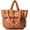 Brown, variant on Chic Grid Puffer Down Quilted Tote Bag for Women Lady Trendy Large Shoulder Bag Top Handle Bag
