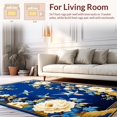 thumbnail image 2 of Ultra Soft Area Rug, Elegant Bird and Flower Ensemble, Non Slip, Stain Resistant, Washable Area Rugs for Living Room, Bedroom(Blue, 6X9), 2 of 8